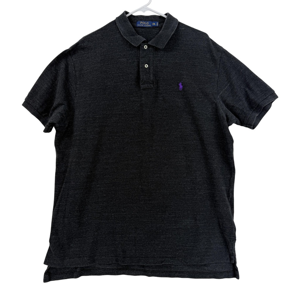 Polo Ralph Lauren Polo Shirt Mens 2XL Gray Short Sleeve Cotton Embroidered Logo